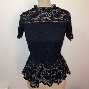 Lace peplum blouse